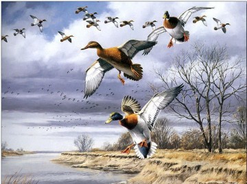 migration des oiseaux Peinture à l'huile